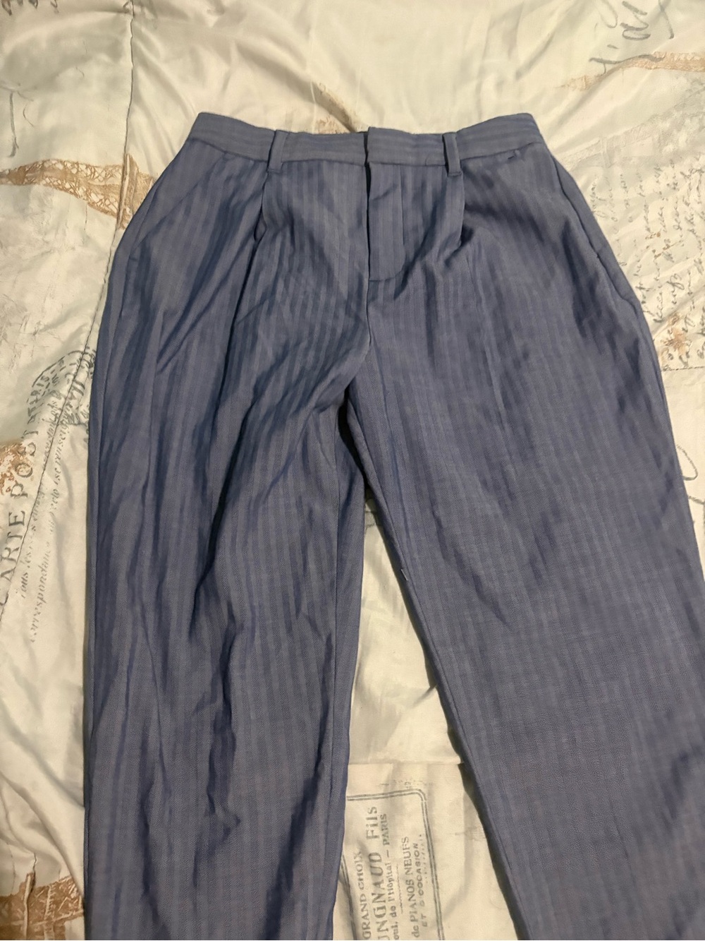 Banana Republic Slate Blue Pinstripe Dress Pants petite 0